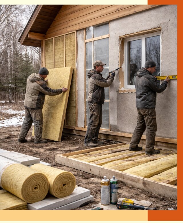Утепление дачного дома в Нерюнгри от 5159 руб/м2 — недорого | ТепломастерНрю