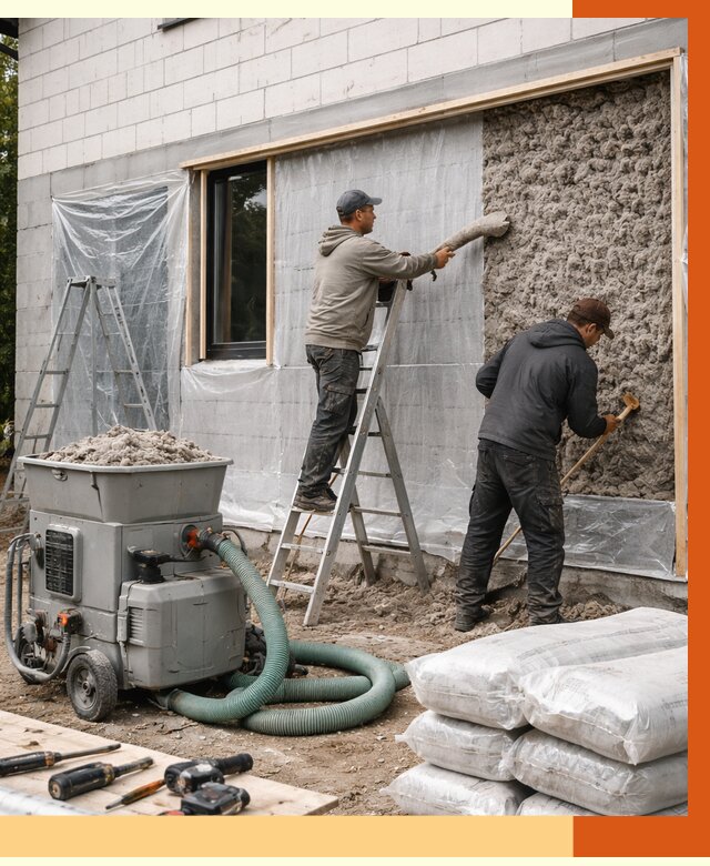 Утепление дома из газобетона эковатой в Нерюнгри от 4887 руб./м2 | ТепломастерНрю