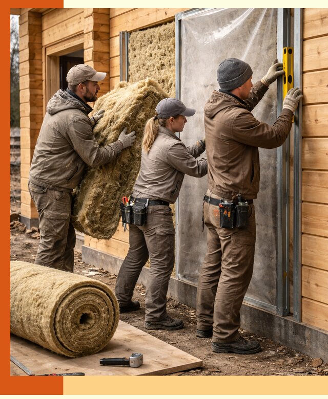 Утепление дома из двойного бруса в Нерюнгри качественно и надёжно