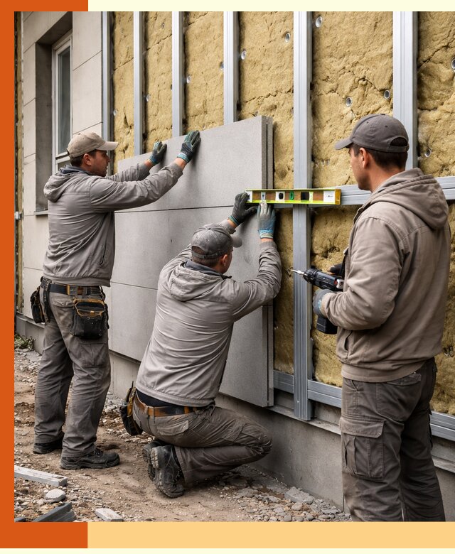 Утепление вентилируемого фасада под ключ в Нерюнгри