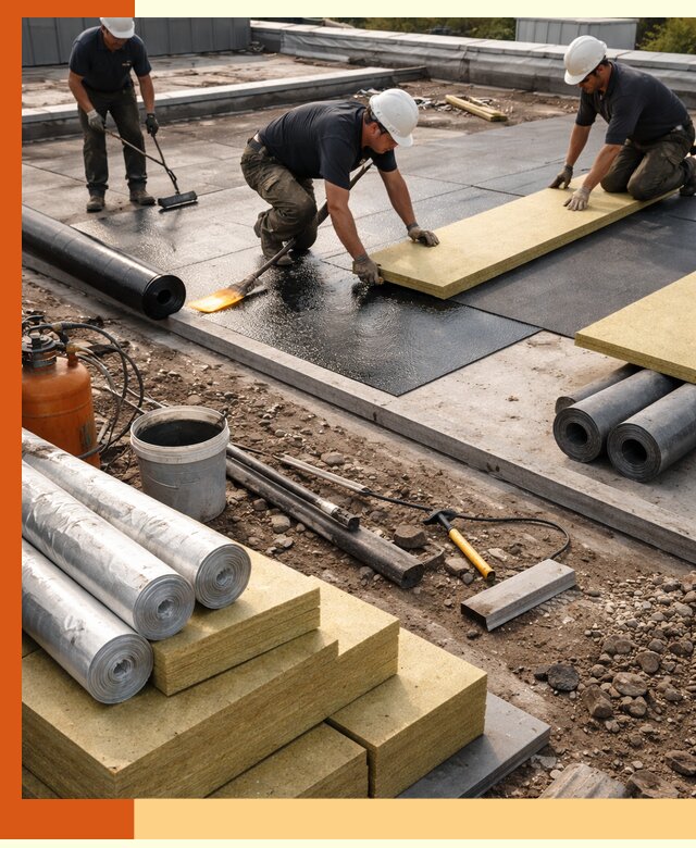 Утепление плоской крыши в Нерюнгри — надежная теплоизоляция и герметизация