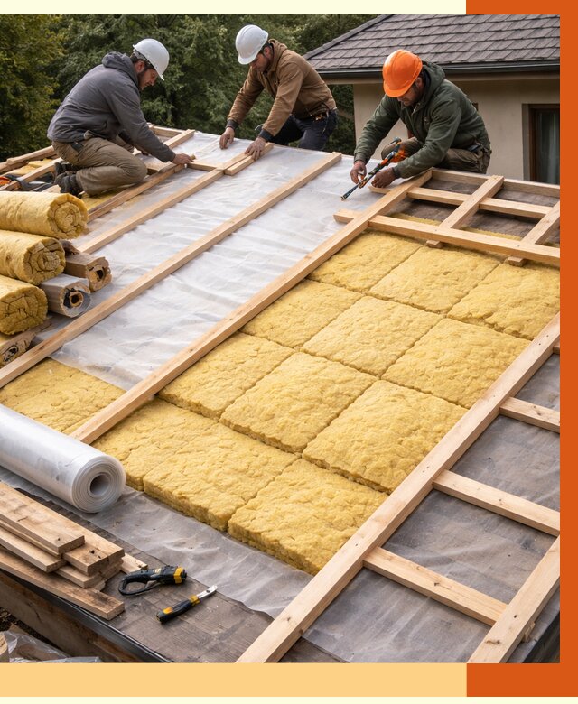 Утепление скатной крыши в Нерюнгри от 1358 руб./м2 под ключ | ТепломастерНрю