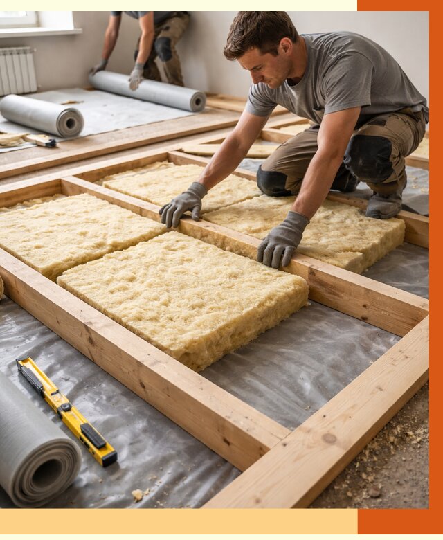 Утепление деревянного пола в Нерюнгри от 1629 руб./м2 под ключ | ТепломастерНрю