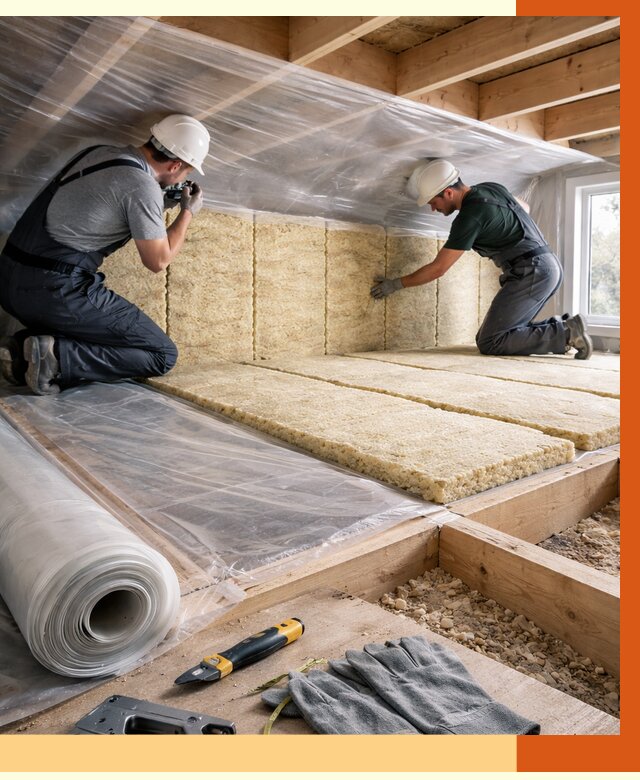 Утепление перекрытий в Нерюнгри от 3095 руб/м2 — утепление межэтажных и чердачных | ТепломастерНрю