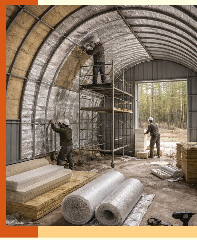 Утепление арочного ангара под ключ в Нерюнгри