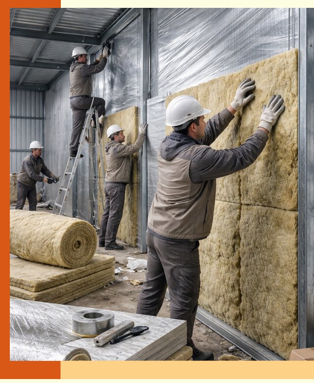 Утепление металлического склада в Нерюнгри: теплоизоляция и герметизация