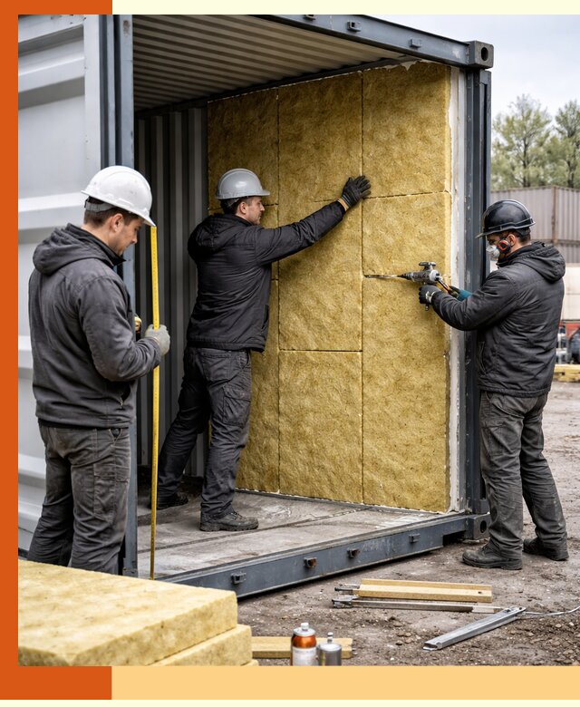 Утепление морского контейнера в Нерюнгри: надежная теплоизоляция и защита