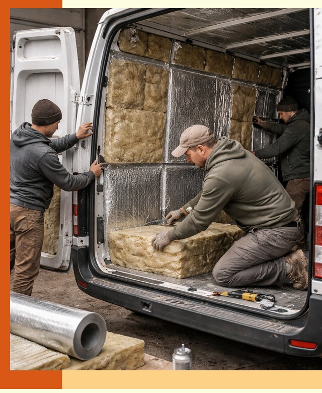 Утепление фургона в Нерюнгри: профессиональная теплоизоляция и шумоизоляция