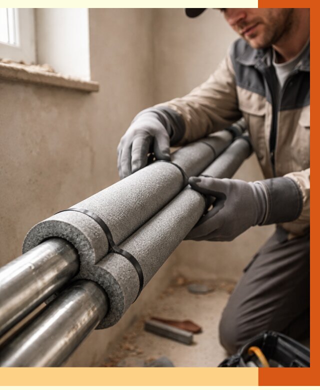 Утепление труб отопления в Нерюнгри от 3095 руб. за м² — услуги под ключ | ТепломастерНрю