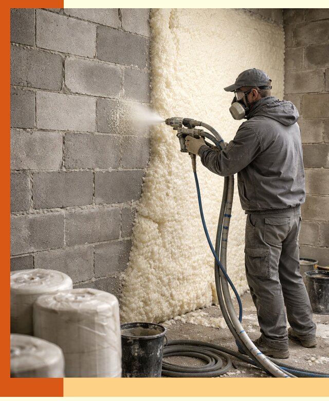 Утепление блочной стены ППУ в Нерюнгри качественно и надёжно