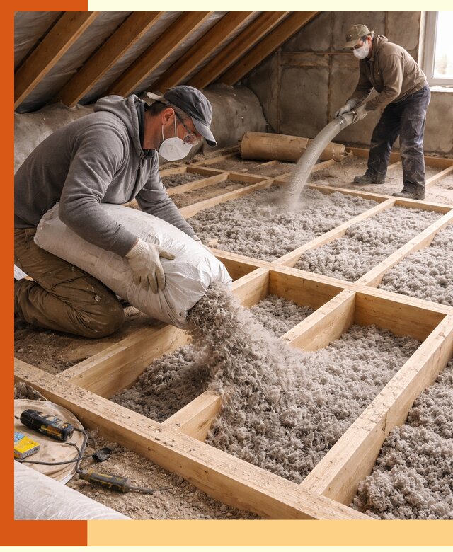 Заполнение полостей чердачного перекрытия в Нерюнгри качественно и надёжно