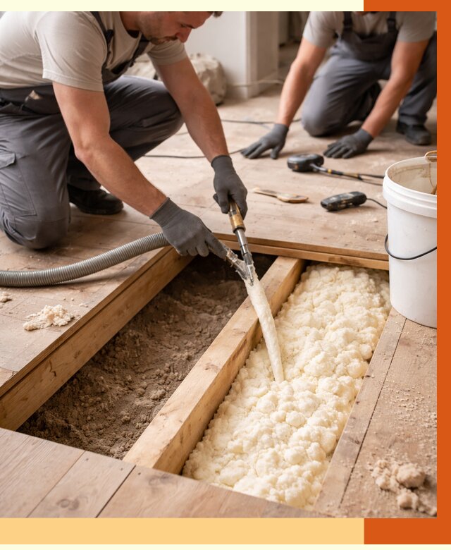 Заполнение пустот пола в Нерюнгри от 2932 руб. — утепление пустот пола под ключ | ТепломастерНрю