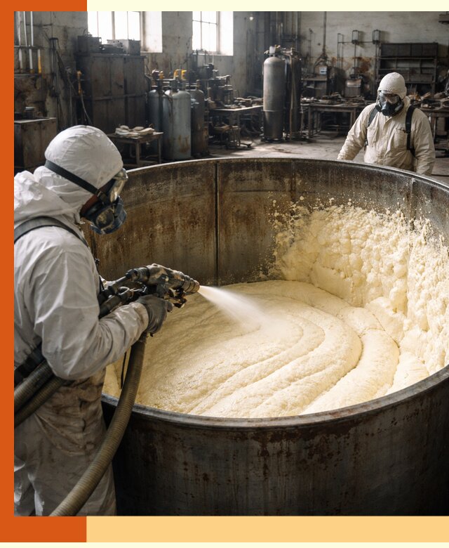 Заливка ппу в емкости с полной изоляцией и герметизацией в Нерюнгри