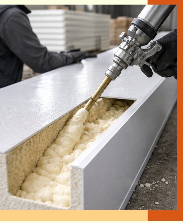 Заполнение пустот холодильных панелей в Нерюнгри от 8145 руб. | ТепломастерНрю