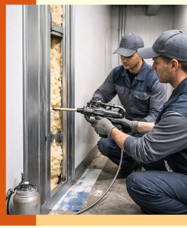 Заполнение пустот холодильных панелей в Нерюнгри специализированной пеной