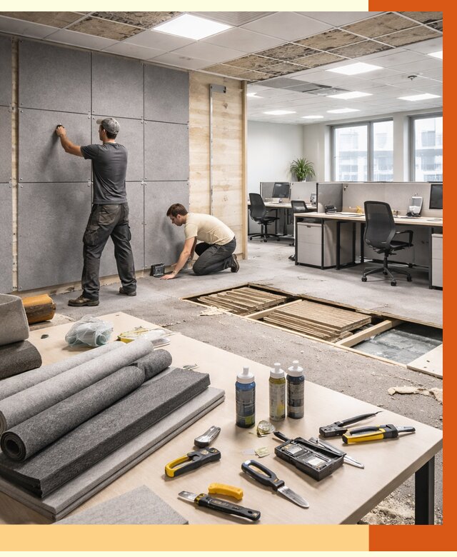 Профессиональная шумоизоляция офиса в Нерюнгри от 7331 руб. за м2 | ТепломастерНрю