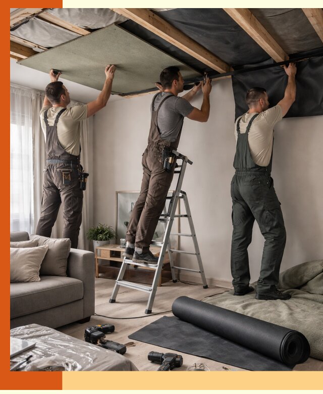 Шумоизоляция потолка в Нерюнгри — профессиональное устранение шумов