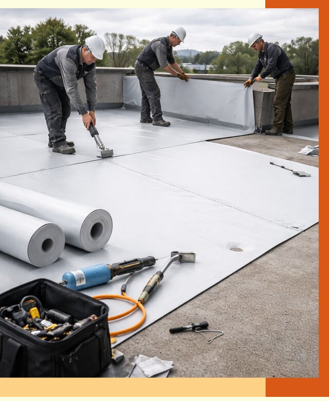 Гидроизоляция мембранной кровли в Нерюнгри от 8145 руб./м² — профессионально | ТепломастерНрю