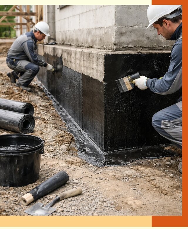 Гидроизоляция фундамента в Нерюнгри от 1358 руб. — профессионально, под ключ | ТепломастерНрю