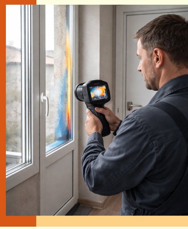 Тепловизионное обследование окон и дверей в Нерюнгри