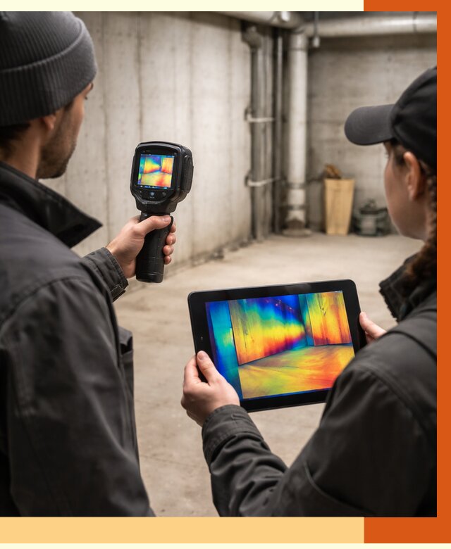 Тепловизионное обследование подвала в Нерюнгри от 4887 руб. — проверка гидроизоляции | ТепломастерНрю